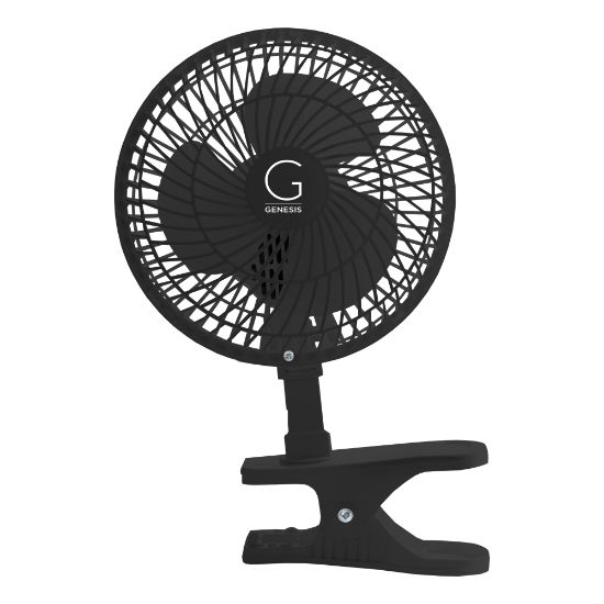 Picture of Genesis 6in Max Breeze Clip Fan With Attachable Tabletop Base, 10inH x 5inW x 5inD, Black