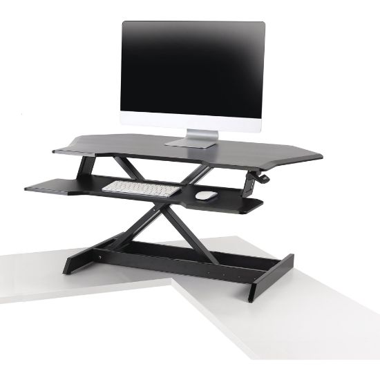 Picture of Ergotron WorkFit Corner Standing Desk Riser, Black