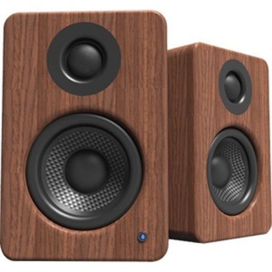 Picture of Kanto YU2 Speaker System - 50 W RMS - Walnut - Desktop, Bookshelf - 80 Hz to 20 kHz - USB