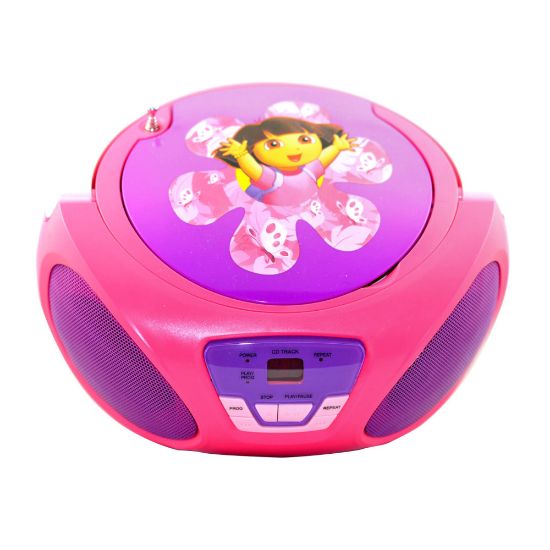 Picture of Sakar Dora the Explorer 99576830M CD Boombox, 8.25inH x 9inW x 5inD, Pink