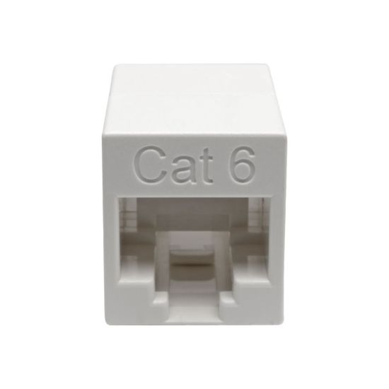 Picture of Tripp Lite Cat6 Straight-Through Modular Compact In-Line Coupler (RJ45 F/F), White, TAA - Network coupler - TAA Compliant - RJ-45 (F) to RJ-45 (F) - shielded - CAT 6 - white