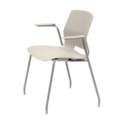 Picture of KFI Studios Imme Stack Chair With Arms, Moonbeam/Silver