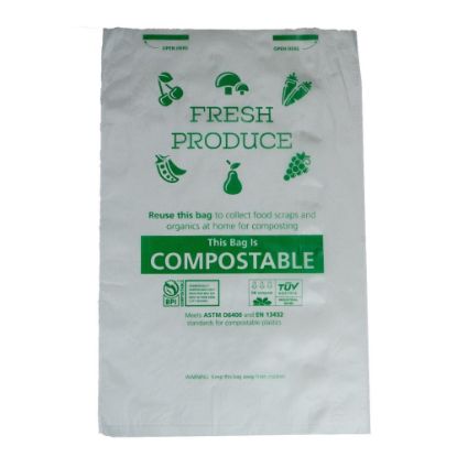 Picture of Stalk Market Produce Bags, 15in x 17in, Transparent, 300 Bags Per Roll, Case Of 4 Rolls