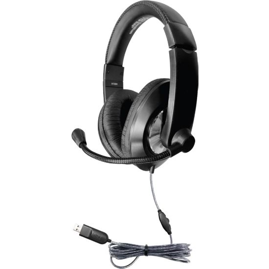 Picture of Ergoguys Hamilton Buhl Smart-Trek Deluxe Stereo Headset with In-Line Volume - Stereo - USB - Wired - 32 Ohm - 50 Hz - 20 kHz - Over-the-head - Binaural - Circumaural - 5 ft Cable - Omni-directional, Noise Cancelling Microphone - Black