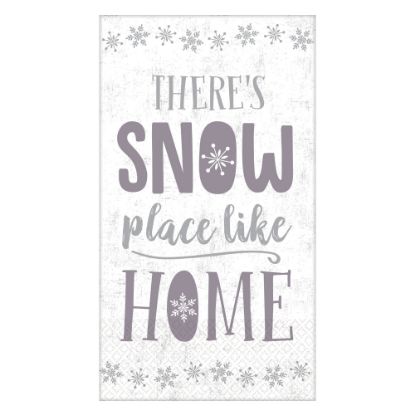 Picture of Amscan Christmas Snow Place Like Home 2-Ply Napkins, 7-3/4in x 4-1/2in, 36 Napkins Per Pack, Set Of 2 Packs