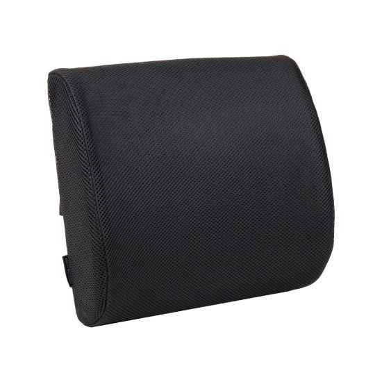 Picture of Mind Reader Harmony Collection Ergonomic Lower Back Cushion Memory Foam Support Fabric Mesh Surface, 4-1/4inH x 13inW x 12-1/2inD, Black