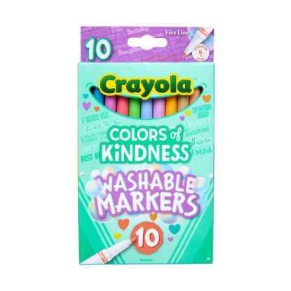 Picture of Crayola Colors of Kindness Washable Markers, Fine Line, Assorted Colors, Pack Of 10 Markers