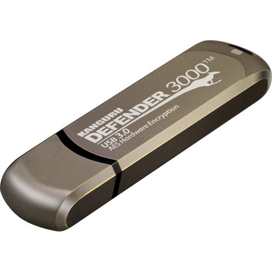 Picture of Kanguru Defender3000 FIPS 140-2 Certified Level 3, SuperSpeed USB 3.0 Secure Flash Drive, 256G - FIPS 140-2 Level 3 Certified, AES 256-Bit Hardware Encrypted, SuperSpeed USB 3.0, Remotely Manageable, TAA Compliant