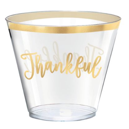 Picture of Amscan Thankful Thanksgiving Cups, 9 Oz, Clear, Pack Of 30 Cups