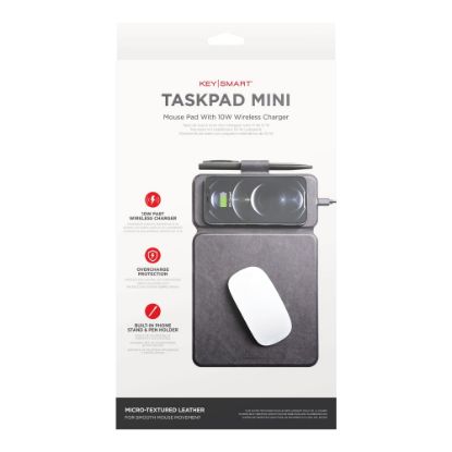 Picture of KeySmart TaskPad Mini 2-In-1 Mouse Pad And Wireless Charger, 11in x 7in, Black, KS503-BLK