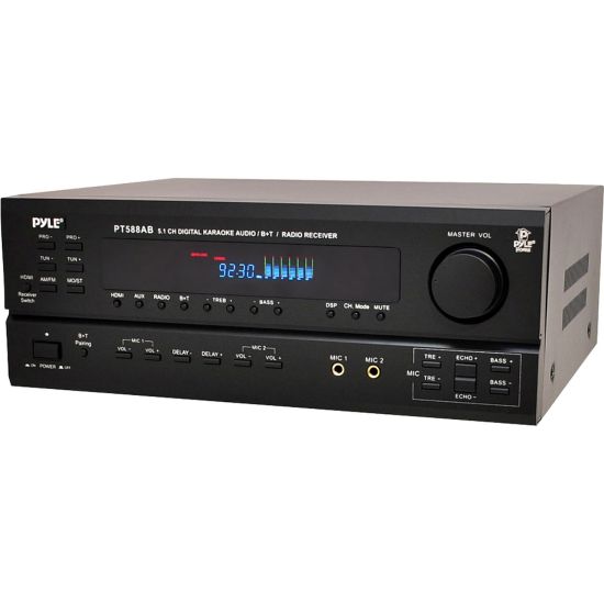 Picture of PyleHome PT588AB 3D A/V Receiver - 5.1 Channel - Black - Internet Streaming - 350 W - AM, FM - HDMI - 4 x HDMI In - 1 x HDMI Out