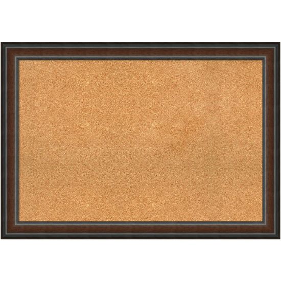 Picture of Amanti Art Cork Bulletin Board, 41in x 29in, Natural, Cyprus Walnut Wood Frame