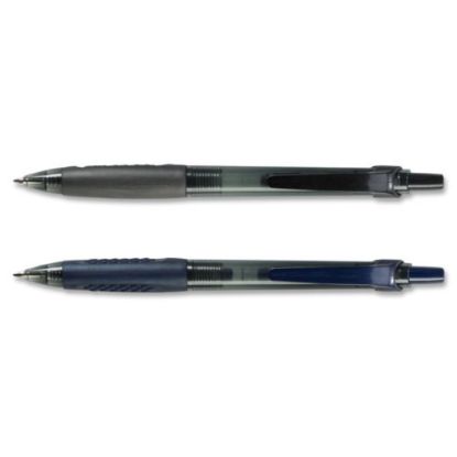 Picture of Integra 82952 Retractable Ballpoint Pens - Fine Pen Point - Black - Black, Transparent Barrel - 12 / Dozen