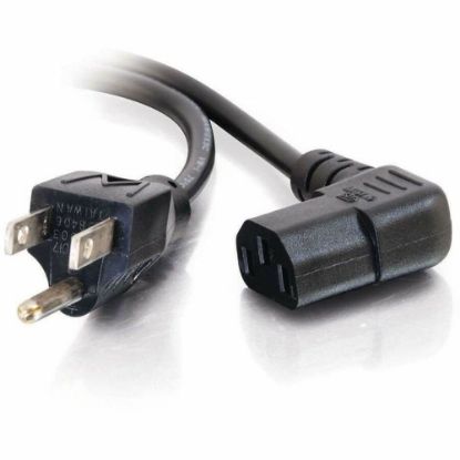 Picture of C2G Universal Power Cord - Right Angle - 18 AWG - NEMA 5-15P to IEC320C13R - 6ft 18 AWG Universal Right Angle Power Cord (NEMA 5-15P to IEC320C13R) (TAA Compliant)