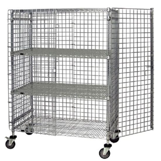 Picture of Quantum 2-Shelf Stem Caster Security Cart, 24in x 60in x 69in, Silver