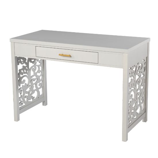 Picture of SEI Furniture Ivybridge 43inW Writing Desk With Storage, Light Gray