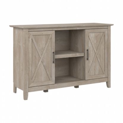 Picture of Bush Furniture Key West 47inW Accent Cabinet With Doors, Washed Gray, Standard Delivery