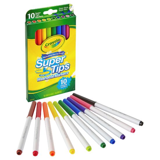 Picture of Crayola Super Tips 10-color Washable Markers - Assorted - 10 / Set