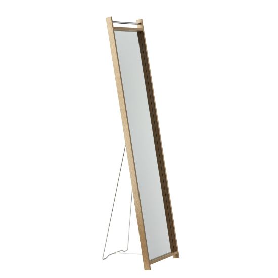 Picture of Adesso Abigail Rectangle Floor Mirror, 61inH x 13inW x 15-7/16inD, Natural/Chrome