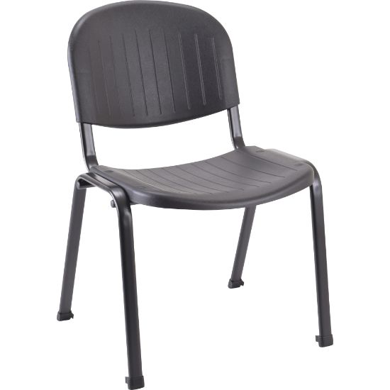 Picture of Lorell Low-Back Stack Chairs - Polypropylene Seat - Polypropylene Back - Low Back - Four-legged Base - Black - 4 / Carton