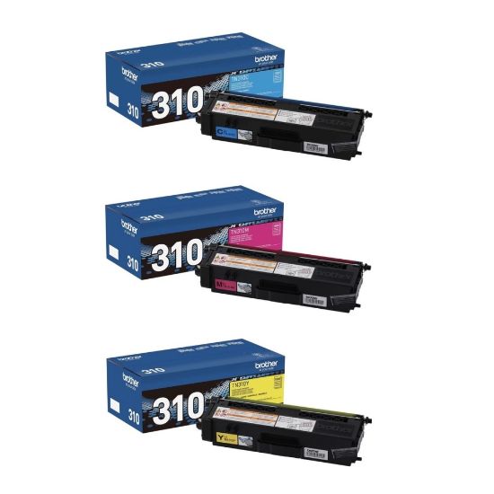 Picture of Brother TN310 3-Color Cyan/Magenta/Yellow Toner Cartridges, Pack Of 3 Cartridges, TN310CMY-OD