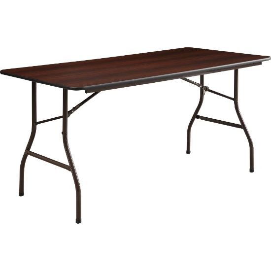 Picture of Lorell Laminate Economy Folding Table, 29inH x 60inW x 60inD, Mahogany