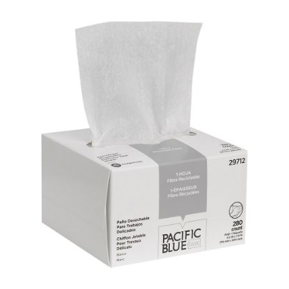 Picture of Pacific Blue Basic by GP PRO Accuwipe 1-Ply Disposable Delicate Task Wipers, 100% Recycled,, 260 Sheets Per Roll, Case Of 60 Rolls