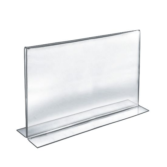 Picture of Azar Displays Double-Foot Acrylic Sign Holders, 11in x 17in, Clear, Pack Of 10