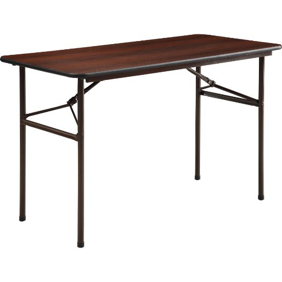 Picture of Lorell Laminate Economy Folding Table, 29inH x 48inW x 24inD, Mahogany