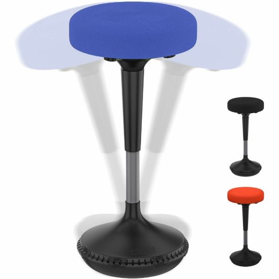 Picture of Wobble Stool Standing Desk & Balance Stool For Active Sitting Blue Adjustable Height 23-33in Sit Stand Up Perching Chair Uncaged Ergonomics