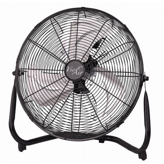 Picture of Vie Air 14in 3-Speed High-Velocity Floor Fan, 16-3/4inH x 16-3/4inW x 7-1/2inD, Black