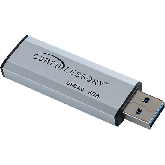 Picture of Compucessory 8GB USB 3.0 Flash Drive - 8 GB - USB 3.0 - Silver