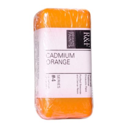 Picture of R & F Handmade Paints Encaustic Paint Cakes, 40 mL, Cadmium Orange, Pack Of 2