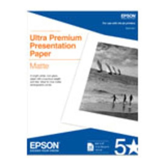 Picture of Epson Matte Paper, 17in x 22in, 103 (U.S.) Brightness, White, Pack Of 50 Sheets