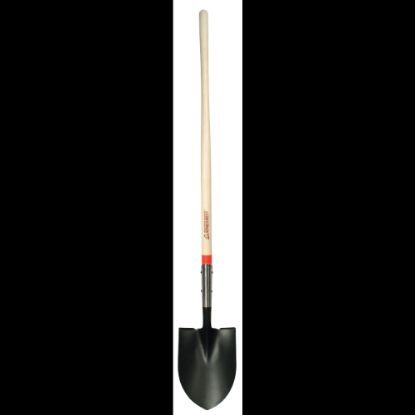 Picture of Round Point Shovel, 12 in L x 8.75 in W Blade, #2, 48 in L North American Hardwood Straight Handle