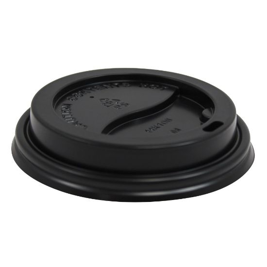 Picture of Generic Paper Cups Disposable Cup Lids, For 10 - 20 Oz Paper Hot Cups, Black, Case Of 1,000