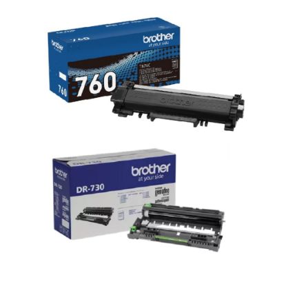 Picture of Brother TN-760 Black High Yield Toner Cartridge And DR-730 Replacement Drum Unit Set, TN760DR730PK-OD