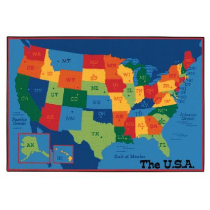 Picture of Carpets for Kids KID$Value Rugs USA Map Activity Rug, 4ft x 6ft , Multicolor