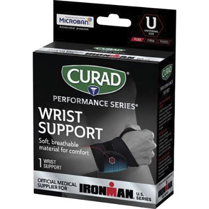 Picture of Curad Universal Wraparound Wrist Supports - Black - Neoprene - 1 Each