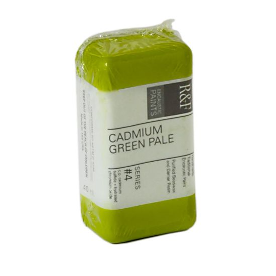 Picture of R & F Handmade Paints Encaustic Paint Cakes, 40 mL, Cadmium Green Pale, Pack Of 2