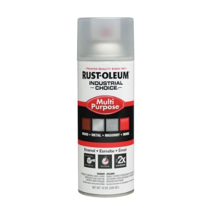 Picture of Rust-Oleum Industrial Choice 1600 System Multi-Purpose Enamel Spray Paint, 12 Oz, Gloss Crystal Clear, Case Of 6 Cans