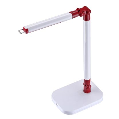 Picture of Black+Decker PureOptics Exalt Flash Detachable-Head LED Clamp-On Desk Lamp, Adjustable, 19in, Red/White