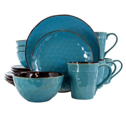 Picture of Elama 16-Piece Stoneware Dinnerware Set, Sea Glass