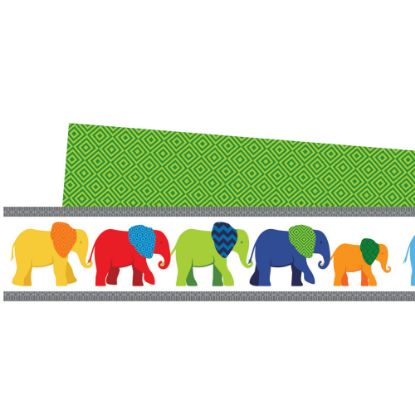 Picture of Carson-Dellosa 2-Sided Straight Borders, Parade Of Elephants, 3/16ft" x 38 3/16ft", Multicolor, Grades Pre-K - 8, Pack Of 12