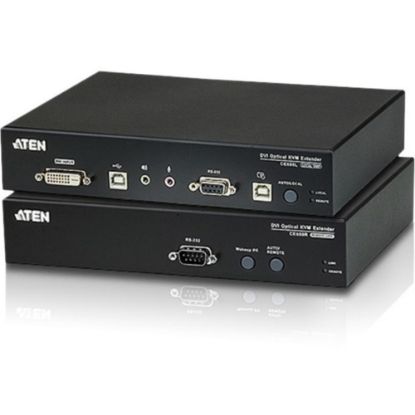 Picture of ATEN DVI Optical KVM Extender-TAA Compliant - 1 Computer(s) - 1 Local User(s) - 1 Remote User(s) - 1968.50 ft Range - WUXGA - 1920 x 1200 Maximum Video Resolution - 8 x USB - 3 x DVI - 5.3 V DC Input Voltage - Rack-mountable