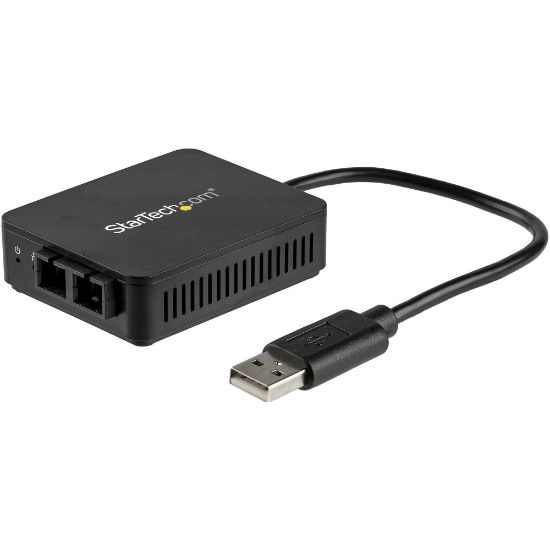 Picture of StarTech.com USB to Fiber Optic Converter - 100BaseFX SC - USB 2.0 to Ethernet Network Adapter - 2 km MM - Windows Mac and Linux - Connect to a 100Mbps fiber-optic network through your laptops USB-A port - USB to fiber optic converter with 100Base-FX SC