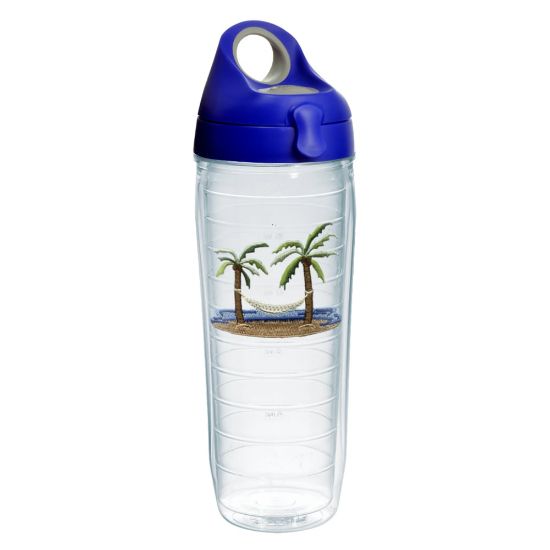 Picture of Tervis Water Bottle With Lid, 24 Oz, Palm And Hammock