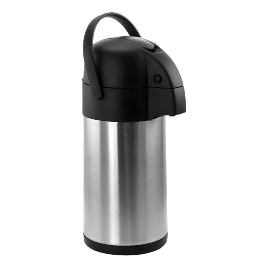 Picture of MegaChef 3 L Stainless-Steel Airpot Hot Water Dispenser for Coffee and Tea, Silver/Black