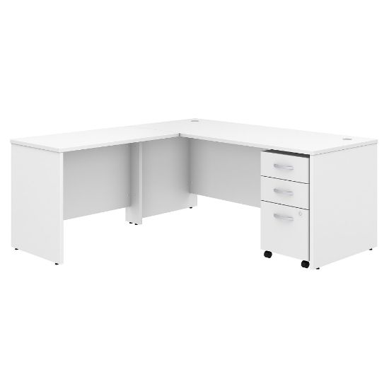 Picture of Bush Business Furniture Studio C 72inW L-Shaped Corner Desk With Mobile File Cabinet And Return, White, Standard Delivery