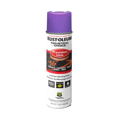 Picture of Rust-Oleum Industrial Choice M1600 System Solvent-Based Precision Line Inverted Marking Paint, 17 Oz, Fluorescent Purple, Case Of 12 Cans